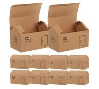 Healeved 50pcs Folding Box House Shaped Small Boxes for Treats for Birthday Party Craft Wedding Favor