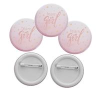 Healeved 50Pcs Gender Reveal Badges for Shower Party Decorations Durable Tinplate Ornaments with Unique Designs Photo Props for Unforgettable Moments