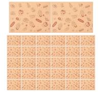 Healeved 50pcs Large Natural Color Sandwich Paper Wraps, Greaseproof Food Wrapping Sheets for Baking, Burger, Cake and Lunch Box Packaging