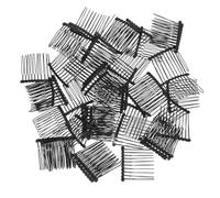 Healeved 50pcs Metal French Comb 10 Teeth Black Iron Crownlike Bridal Hair Accessory for Women and Bride, Weddings and Parties, Secure Hold