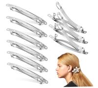 Healeved 50pcs Metal Spring Hair Clips for Women and Girls Diy French Barrettes for Fine Hair Styling Sturdy Material Versatile for Craft Projects and Accessories