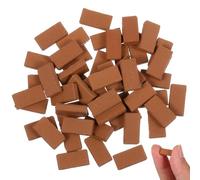 Healeved 50pcs Model Bricks - 1:35 Scale Miniature Building Blocks for Architectural Diorama, Terrain & Diy Micro Landscape Scenery (red)