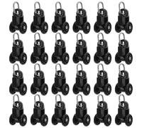 Healeved 50pcs Plastic Double Wheel Curtain Track Glider Rollers Silent Ceiling Rail Runner Hooks for Sliding Window and Shower Curtain Replacement Accessories Noise-reducing Track Pulley