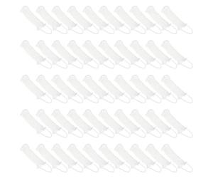 Healeved 50pcs White Elastic Cotton Net Hats for Adults, Lightweight Breathable Headgear, Prevents Injury, for Family Medicine Cabinet and Outdoor Activities