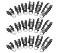 Healeved 52pcs Stainless Steel Cable Clamps with Rubber Coating Assortment Kit for Secure Tube Wire Fixation Noise Reduction Vibration Insulation for Home and Industrial Use