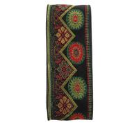 Healeved 5cm Embroidery Trim Ribbon with Ethnic Style Floral Pattern, Machine and Hand Washable Polyester Woven Lace for DIY Projects and Wedding Trim Accessories