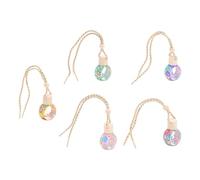 Healeved 5pcs 10ml Car Hanging Perfume Bottle Pendant Set, Refillable Aromatherapy Diffuser Bottles for Rearview Mirror, Soft Clay Material Car Decoration Accessory Random Color