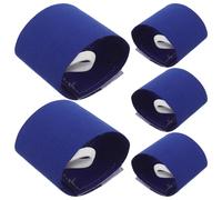 Healeved 5Pcs Adjustable Football Captain Armbands - Non-Slip Elastic Soccer Team Leader Sleeves, Blue Sports Armband for Youth Outdoor Matches
