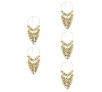 Healeved 5pcs Adjustable Metal Coin Veil for Belly Dancing with Breathable Multilayered Design and Tassels, Enhanced Performance Appeal Dance Accessory for Women in Class or Performance