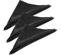 Healeved 5pcs Black Satin Napkins for Table, Soft Smooth Fabric Reusable Cloth Napkins for Wedding Party Festival Dinner Decoration