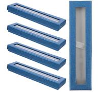 Healeved 5pcs Blue Paper Pen Case with Window Ballpoint and Fountain Pen Organizer for Office and School Storage