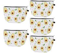 Healeved 5pcs Cartoon Avocado Pattern Makeup Bag Multi-Functional Portable Toiletry Organizer for Travel and Home Use Cosmetic Storage for Essentials
