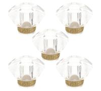 Healeved 5pcs Clear Acrylic Perfume Bottle Caps - Press On Spray Bottle Cap Replacement - Top Cover for Refillable Fragrance Dispenser 15mm Inner Dia