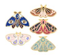 Healeved 5pcs Creative Alloy Brooch Set Insect Pins with Colorful Enamel Butterflies and Moths, Fashion Lapel Badge for Women Scarf Adornment and Clothing Decoration