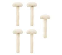 Healeved 5pcs DIY Mushroom Roller Set Wooden Ink Rollers Easy to Use Well Polished Craft Printmaking Tool for Art and Painting Supplies in Beige