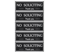 Healeved 5pcs Do Not Solicit Sign for Private Property - No Salesmen Door Sticker - Self-Adhesive Signs to Prevent Marketing for Apartments Shop Office House Entryway 10.6x3.5inch