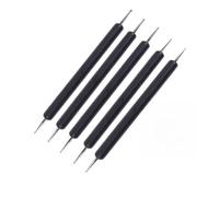 Healeved 5pcs Double-ended Nail Art Dotting Tools for Painting Modeling and Clay Embossing Black Stylus Pens Rounded Tips for Detail Work Nail