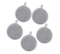 Healeved 5pcs Double-Sided Silver Wire Cleaning Cloth Non-Scratch Dishwasher Sponge Multi-Purpose Kitchen Cleaning Rags Washable Scrub Pad