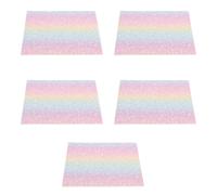 Healeved 5pcs Glitter Melting Craft Pads with Unique Gradient Colour, Heat Resistant Faux Leather and Cloth Ironing Mats for DIY Bead Craft and Art Activity, Protecting Delicate Fabrics