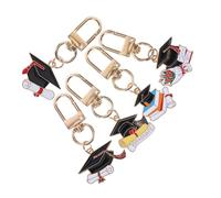 Healeved 5pcs Graduation Keyrings Class of Doctoral Hat Charms for University College High School Celebrate Ceremony Souvenir Bag Accessories