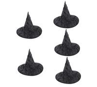 Healeved 5pcs Halloween Broken Witch Hat Wide Brim Pointed Cosplay Accessory for Party Stage Performances and Halloween Costume Events