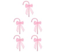 Healeved 5pcs Halloween Cane Prop with Bowknot Portable Decorative Staff for Parties for Cosplay and Stage Performance for Halloween Decor and Role Play Pink