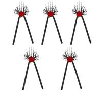 Healeved 5pcs Halloween Skeleton Hand Hair Clip with Rose Decoration Lightweight Mesh Hair Accessory for Halloween Costumes and Parties Unique Gothic Floral Design
