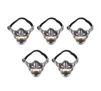 Healeved 5pcs Japanese Demon Samurai Prajna Half Face Mask for Halloween Cosplay Mysterious Design Comfortable Fit Authentic Appearance for Costume Parties and Masquerade Events