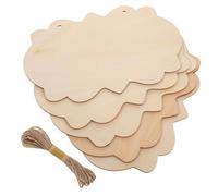 Healeved 5Pcs Large Unfinished Wooden Plaques 23X15Cm with 5M Jute Rope, Blank Hanging Wood Signs for DIY Painting, Craft Projects, Door and Wall Decoration