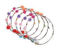 Healeved 5pcs Luminous Headwear Led Flower Wreath Headband for Boys and Girls Light up Headpiece Boys and Girls Flower Hair Accessories for and Wedding Festival Christmas Halloween Use Rand