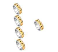 Healeved 5pcs Mahjong Style Rotate Ring Sturdy Decor Ring for Men Lightweight Retro Design present for Male Friends Eye Catching Fashion Accessory
