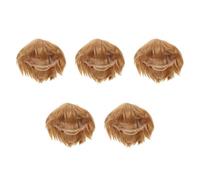 Healeved 5pcs Men's Short Golden Synthetic Wig with Breathable Design and Lightweight High-temperature Fibre Material, Stylish and Realistic Hairpiece for Casual Outings and Halloween