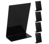 Healeved 5Pcs Mini Acrylic L-Shaped Blackboard Signs A6 10X15Cm Small Food Display Message Boards for Buffet, Restaurant Party Tabletop Labels