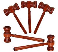 Healeved 5Pcs Mini Wooden Judge Gavel Set, Cosplay Lawyer Role Play Hammer, ’S Auction Gavel Costume Accessory for Party and Educational Use