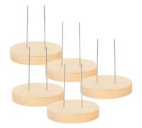 Healeved 5pcs Needle Felt Animal Display Stand with Wooden Base Holder for Finished Felting Dolls and Crafts Showcase