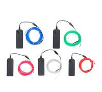Healeved 5pcs Neon Strip Lights - 360° Glowing EL Wire with Battery Pack - 10ft Cuttable Flexible Wearable LED Strips for DIY Decorations Festivals Halloween Holiday and Party Lighting