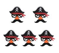 Healeved 5pcs Pirate Eyeglass Mask for Halloween Costume Parties Comfortable Easy to Wear Durable Felt Material for Pirate Cosplay Decorations Halloween Prop