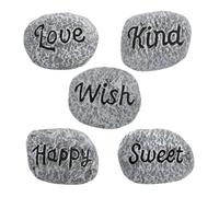 Healeved 5pcs Resin Decorative Pebbles for Aquarium Decor and Garden Stones, Bright- Small Rocks for Succulent Plants and Bamboo, for and Craft Projects