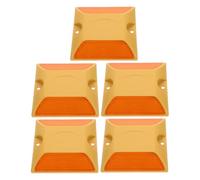 Healeved 5pcs Road Markers Single-sided Reflective Plastic Highway Reflectors Raised Studs Easy Installation Convenient Maintenance for Traffic Management on Highways