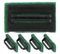 Healeved 5Pcs Screen Printing Scrub Pad with Black Handle, Screen Print Ink Clean Brush, Scrub Cleaner Printing Supplies for Degreasing Reclaiming Mesh Frames Silkscreen Ink Remover (Green)
