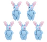 Healeved 5pcs Small Jointed Bunny Plush Soft and Lightweight Short Plush Material Adorable Design Extremely Cute Appearance for Easter Party Decorations and Wedding Favors
