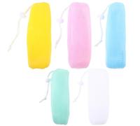 Healeved 5pcs Soap Storage Bags Soap Maker Net 5.91x2.36x0.79 Inch Drawstring Design Exfoliate Skin Bath Bathroom Use Random Color