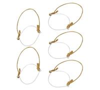 Healeved 5pcs Solar Mason Jar Handles with Jute Rope Wire Hooks for 70mm Regular Mouth Canning Jars - Organizer Holder for Hanging Lanterns and Storage