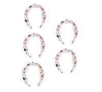 Healeved 5pcs Sparkly Rhinestone Halloween Headband Pearl Top Knot Ghost Pumpkin Hair Accessories for Halloween Party Women