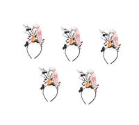 Healeved 5pcs Spooky Deer Antlers Headband with Ghost Skull Design Halloween Costume Headwear for Day Dead Cosplay Party Favors and Themed Festive Events