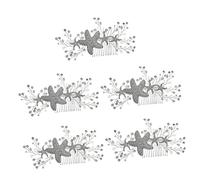 Healeved 5pcs Star Hair Side Comb Elegant Wedding Hair Accessories for Brides Handmade Design for Special Occasions Parties Celebrations