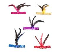 Healeved 5pcs Vintage Flapper Headbands and Sequin for Roaring Parties Masquerades and Costume Events Eye-catching Hair Accessories for Women and Girls
