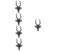 Healeved 5pcs Vintage Titanium Steel Sheep Skull Ring for Men Wear-resistant Finger Jewelry Creative Gothic Style for Halloween Parties Weddings and Daily Wear