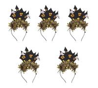 Healeved 5pcs Wide Skeleton Headband Bandana Headgear Halloween Horror Headwear Skeleton Cosplay Headdress