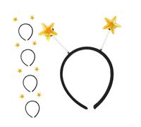 Healeved 5pcs Yellow Star Head Boppers Glittering Hair Hoop for Year Christmas Halloween Party Accessories Festive Martian Costume Decoration Suitable for Teens Adults